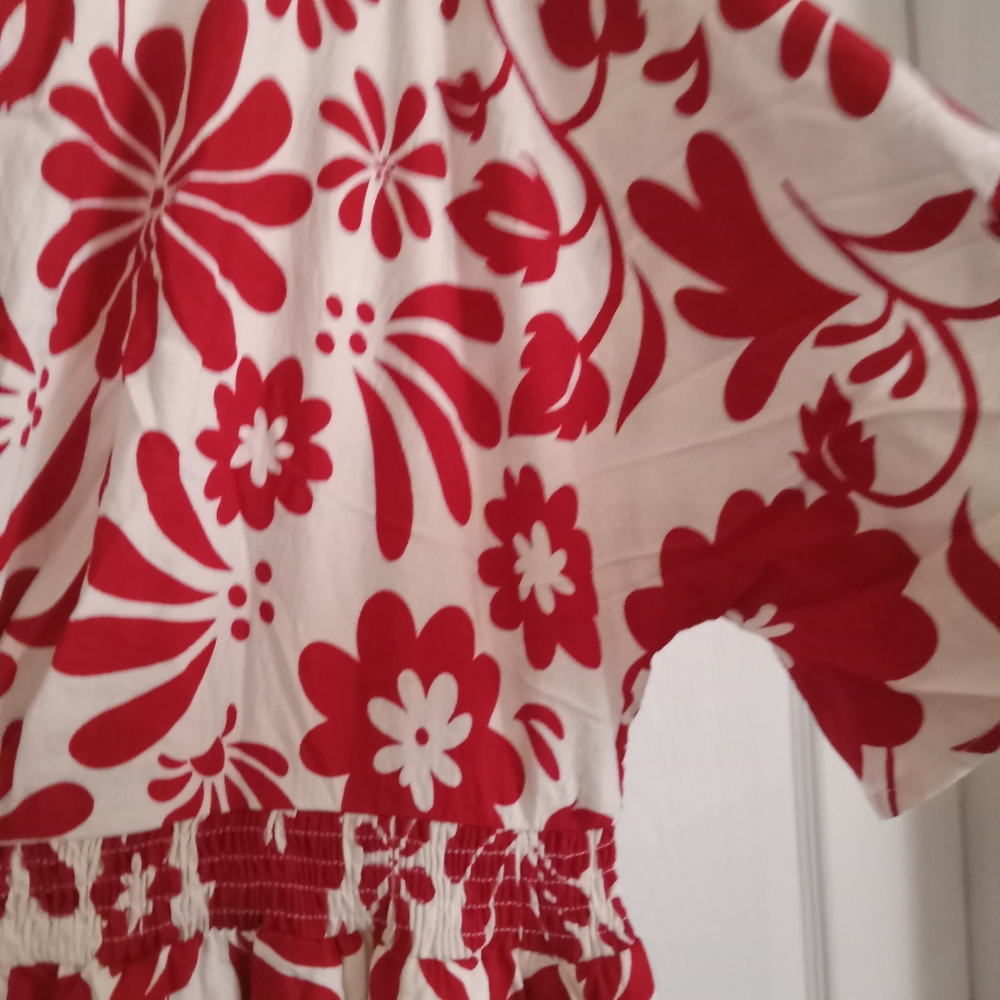 NWT Bloomchic Floral  Red and White Maxi Dress size 3X 🌺 🌸🌷.   BG 07 Bag 05 - Picture 7 of 7